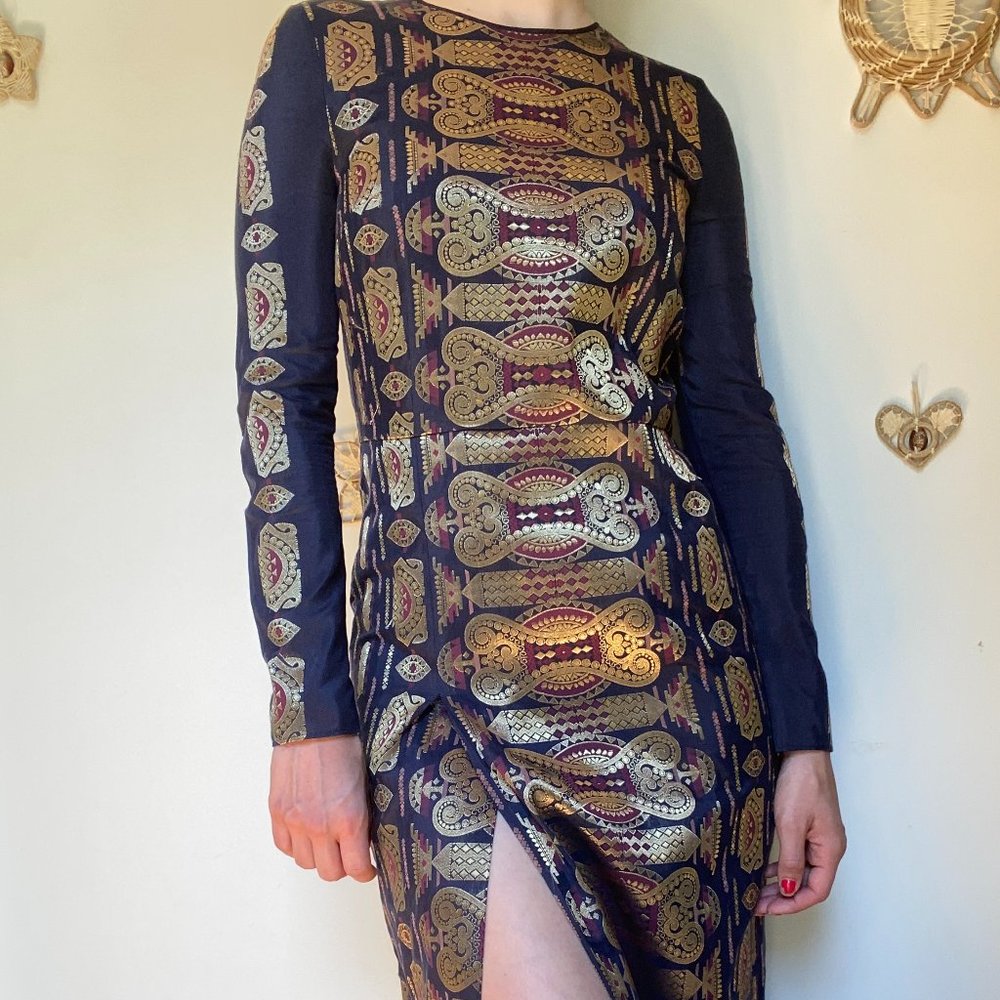 tory burch jacquard gown